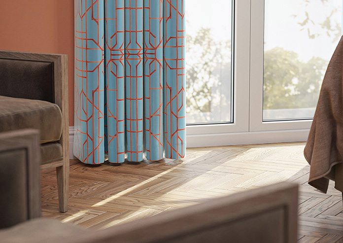 Bamboo Candy, Red Blue - Made To Measure Curtains - Image 5